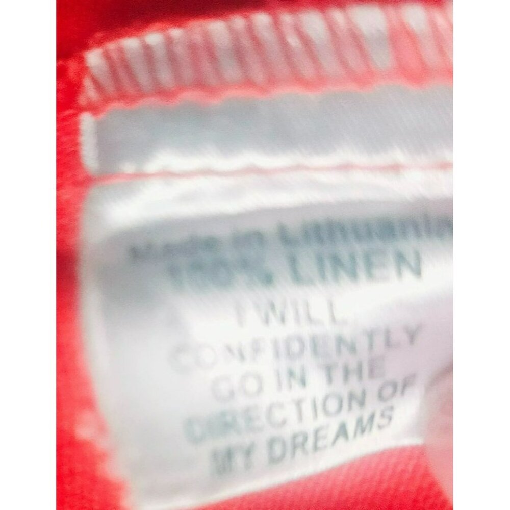 Red Flax 100% Linen Button Down Jacket Size Large - image 4